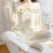 100%纯棉纱布现货隐藏哺乳月子服春秋新款孕妇睡衣女家居套装轮播图2