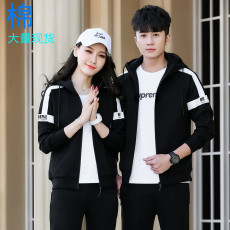 批发情侣连帽运动套装春<b class='q'>秋</b>季2024新款休闲运动服卫衣套装男女三件套