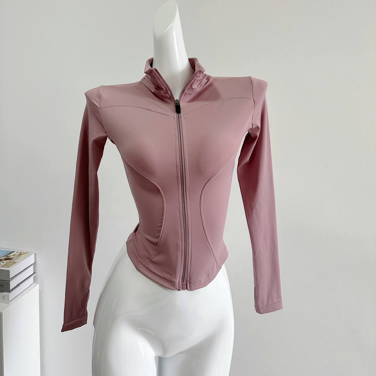 Fitness jacket women, tight fitting quick drying top, long sleeved professional running, Pilates training, yoga suit set_voghion.com