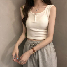 批发已出货 罗纹 粉色吊带背心女内搭外穿美背夏季甜辣风短款