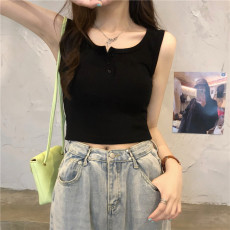 批发已出货 罗纹 粉色吊带背心女内搭外穿美背夏季甜辣风短款