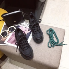 批发2025春夏新款真皮拼接厚底老爹鞋女款增高防滑时尚<b class='q'>休闲</b>运动鞋6395