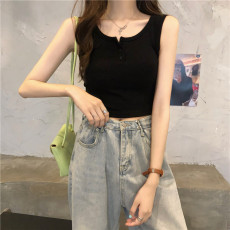 批发已出货 罗纹  粉色吊带背心女内搭外穿美背夏季甜辣风短款