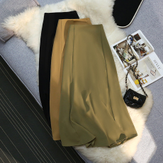 批发垂感<b class='q'>西装</b>鱼尾宽松韩版过膝半身裙女春夏新款黑色<b class='q'>中长款</b>裙子