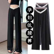实拍 孕妇裤阔腿裤春夏新款长裤时尚外穿休闲百搭垂感宽松低腰裤