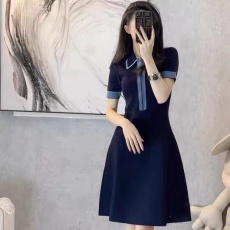 批发韩国polo赫本风冰丝针织<b class='q'>连衣裙</b>夏小个子显瘦气质洋气减龄休闲短裙