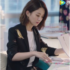 批发香港IT <b class='q'>赵</b><b class='q'>丽</b><b class='q'>颖</b>明星<b class='q'>同款</b>修身显瘦短款小鸟刺绣黑色小西装外套女潮