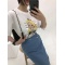 现货 韩国代购blue banana正品23东大门 爱丽丝珍珠条纹短袖T恤轮播图1