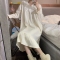 实拍实价 春秋甜美纯欲风学院花边宽松V领长袖睡裙子家居服女睡衣轮播图5
