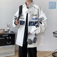 批发痞帅皮衣机车服外套男装2023春季新款高街潮牌宽松复古pu皮棒球服