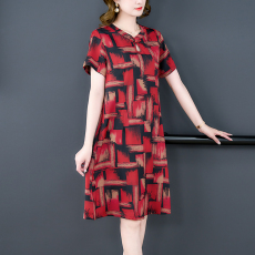 批发2023<b class='q'>夏</b>季新款连衣裙中老年大码装连衣裙