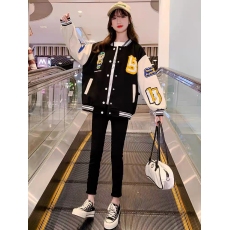 批发大童外套女<b class='q'>春</b>装初中学生女生2023年新款上衣<b class='q'>春</b>秋款开衫夹克棒球服
