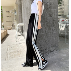 批发实拍加长运动裤女高个子拖地裤超长裤子宽松休闲阔腿裤春夏罗马布