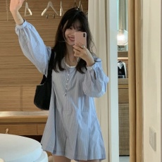 批发韩国chic法式小众设计条纹休闲宽松连体裙裤<b class='q'>短裤</b>全秀林同款