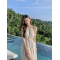 泰国三亚旅游拍照沙滩裙海边度假连衣裙纯欲性感镂空白色吊带长裙轮播图5