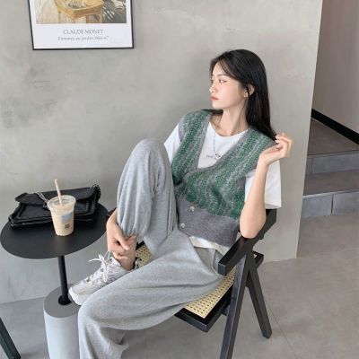 针织背心马甲女复古不规则宽松开衫毛衣坎肩东大门无袖