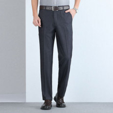 批发新款中老年男士抗皱免烫厚款商务休闲西裤宽松直筒深档长裤