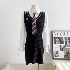 少也眼大一新生学院风JK连衣裙美式包臀裙辣妹套装女制服学生裙子