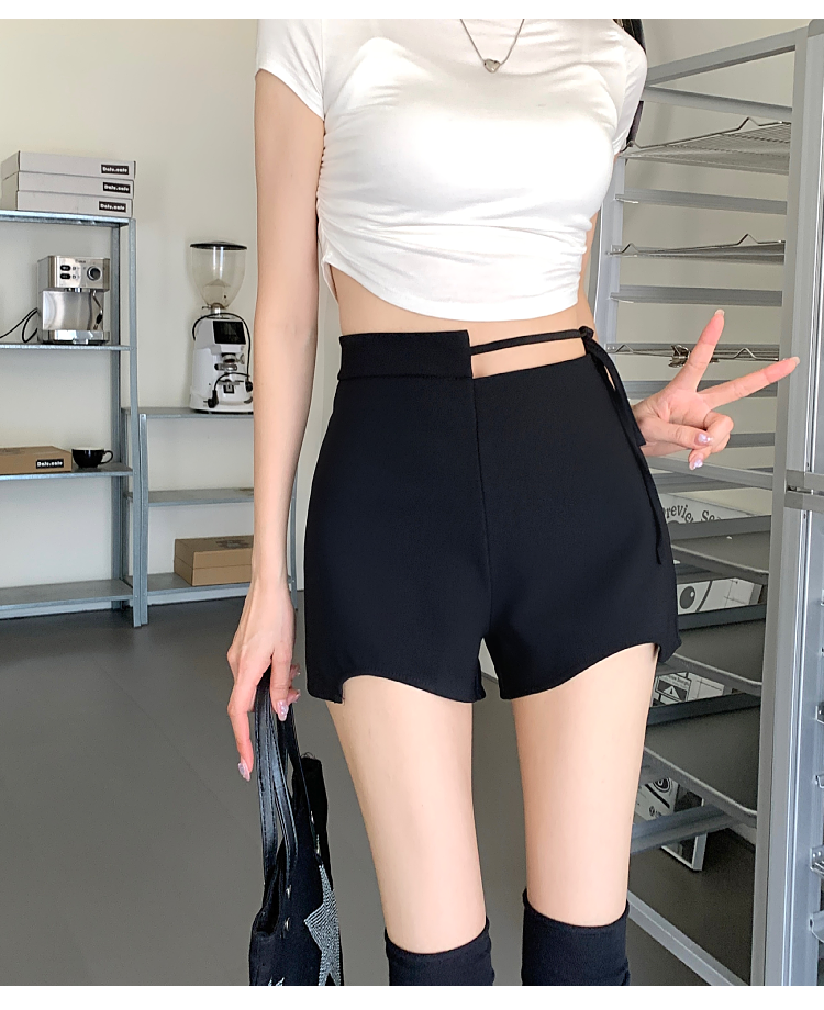 实拍下半身失踪打底短裤女春季2023新款外穿高腰弹力阔腿辣妹靴裤