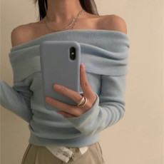 批发baby<b class='q'>婴儿</b>蓝甜美露锁骨露肩针织<b class='q'>毛衣</b>