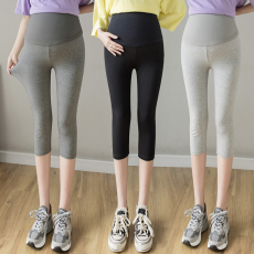 批发实拍 夏装新款无缝高腰孕妇打底<b class='q'>七分</b>时尚瑜伽外穿孕妇裤