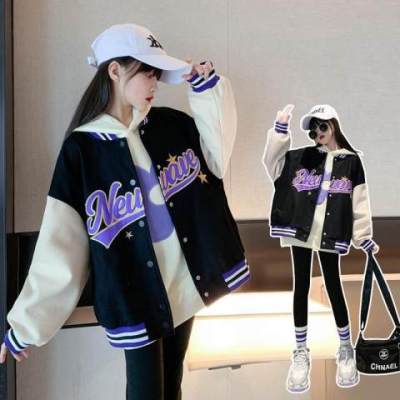 女童外套春秋装儿童休闲宽松上衣2023新款中大童秋冬季洋气棒球服