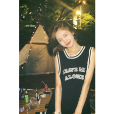 批发已出货 26支 纯棉  韩系宽松中长款黑色无袖T恤女夏季<b class='q'>街头</b>