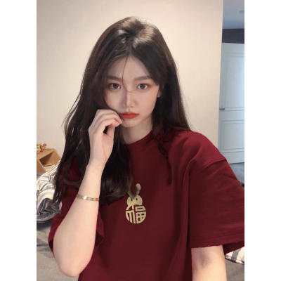 纯棉短袖T恤女bm潮牌设计感韩版原宿风休闲打底衫上衣卡通印花t恤