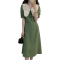 娃娃领绿色连衣裙子胖mm显瘦法式高级感大码女装2023新款夏季长裙轮播图5