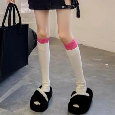 批发实价不减价~秋冬百搭小腿袜双袜口拼接堆堆袜棉袜长袜中筒袜女袜