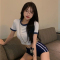 夏季学生体操服短袖短裤睡衣cosplay日系高中生运动两件套装女潮轮播图4