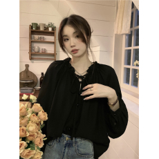 批发法式灯笼袖<b class='q'>娃娃衫</b>女2026年<b class='q'>韩版</b>小众设计感遮肉显瘦衬衫