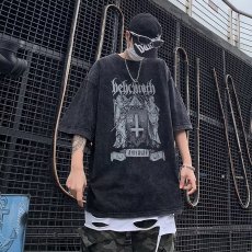 批发实拍高街中性风韩国日系潮短袖夏季潮牌男女情侣高街印花圆领T恤