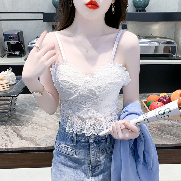 RM5260#夏新款高端蕾丝背心裹胸外穿配小西装吊带打底上衣