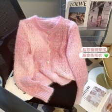 实拍2023春季新款小香风针织上衣女薄款小外搭新款毛衣外套女开衫