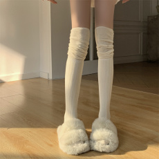批发实拍不减 过膝袜长筒竖纹拼接薄款奶<b class='q'>白色</b>过膝盖长腿袜子防滑长袜
