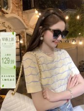 鱼兔子的兔子镂空针织衫上衣女夏季新款显瘦百搭套头圆领针织短袖