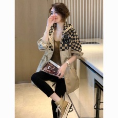 批发<b class='q'>棋盘</b><b class='q'>格</b>连帽中长款宽松休闲收腰显瘦高级感风衣外套春2026新款欧货