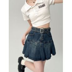 批发新款牛仔半身裙裤女2023夏季新款欧美百搭显瘦A字短裙小众