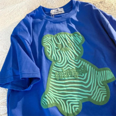 批发T恤双纱240克精梳紧密赛络印花短䄂夏季宽松设计感慵懒风上衣