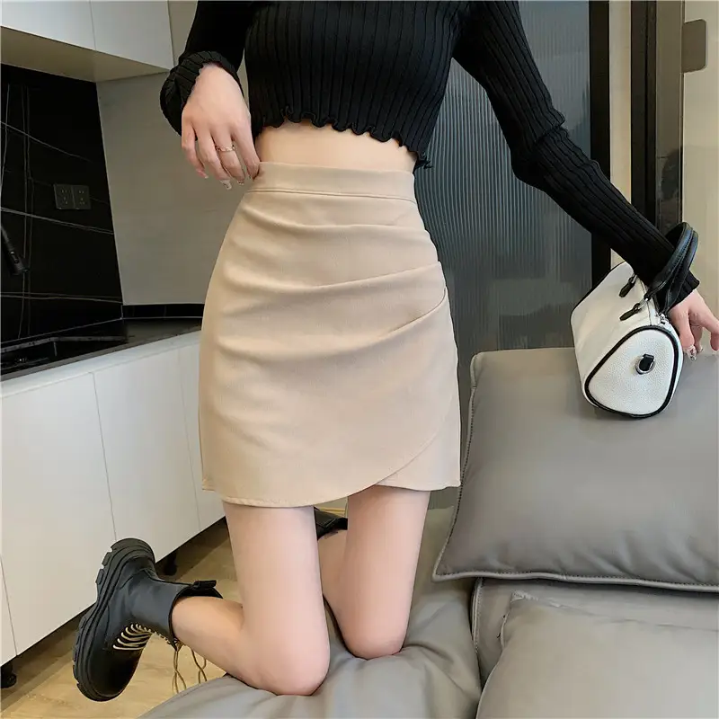 고급스러운 블랙 래디컬 스타일 단추 스커트 상세 이미지 6