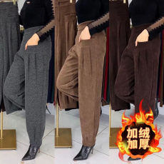 批发<b class='q'>哈伦</b><b class='q'>裤</b>子女秋冬新款纯色外穿休闲<b class='q'>裤</b>时尚高档雪尼尔灯笼<b class='q'>裤</b>高腰宽松