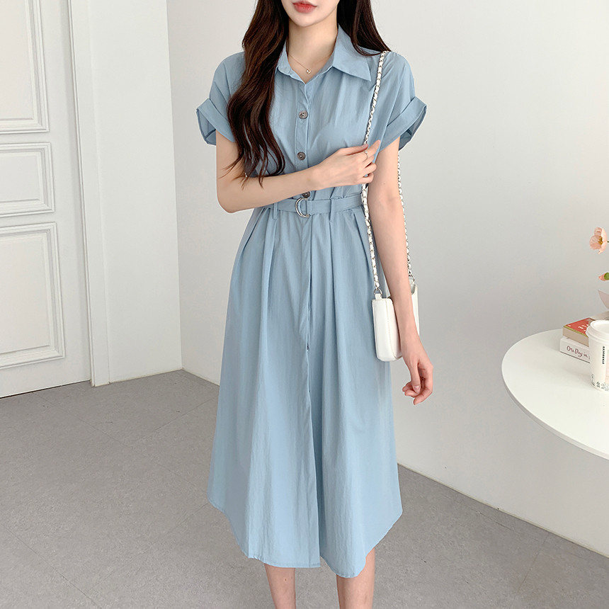 FA27854# 韩国chic新款法式蝙蝠袖系带显瘦连衣裙 服裝批發女裝批發服飾貨源