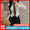 jk制服白色衬衫女半身百褶裙早春装2023年新款穿搭学院风两件套装轮播图1