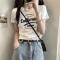 40支210g纯棉短袖T恤女bm潮牌设计感韩版打底衫印花露脐短款t上衣轮播图3