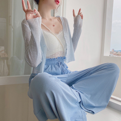 防晒针织开衫薄款女吊带裙外搭空调罩衫夏季披肩冰丝小坎肩外套仙