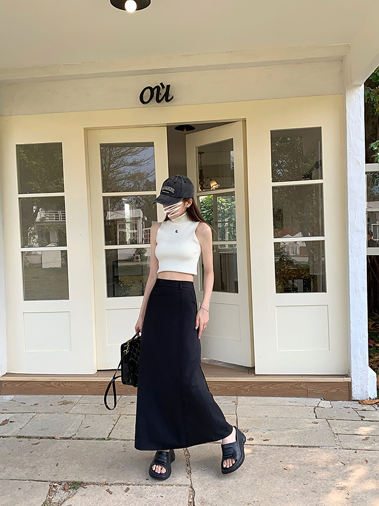 S-XL 2Colors Thin Long Denim Skirts 2023 korean style High