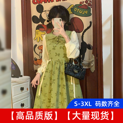学院风针织连衣裙子春装女2023新款高级感温柔奶系穿搭jk制服套装
