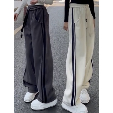 胖mm新款大码宽松显瘦高腰休闲运动裤子2026春秋垂感显高阔腿裤女