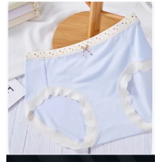 批发混色5条 兰精莫代尔无痕边柔柔少女蝴蝶结女内裤90/125斤